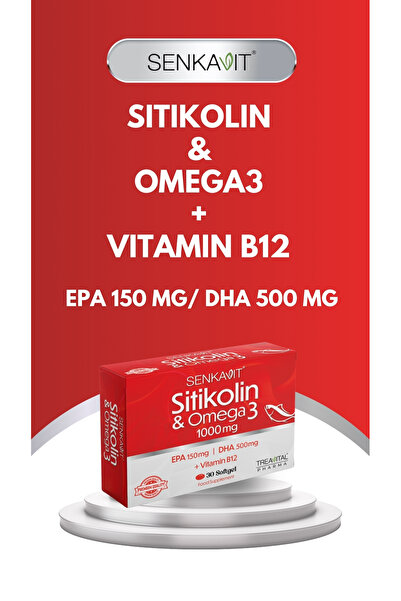 senkavit Sitikolin+omega 3 ve Vitamin B12 içeren 30 lu Yumuşak Kapsül