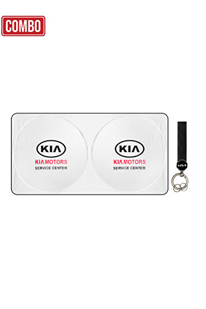 Kia Car Sunshade with Keychain Combo UV Block Windshield Cover Heat Shield Fo...