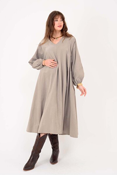 Park Moda 2752 ΦΟΡΕΜΑ ΒΕΛΟΥΔΙΝΟ ΜΕ ΛΕΠΤΟΜΕΡΕΙΑ ΜΑΝΙΚΙΩΝ ΤΥΠΟΥ ΜΠΑΛΟΝΙ, ΛΟΥΡΑΚ...