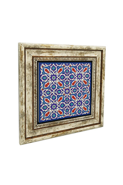 Sadrazam Ottoman Iznik Tulip Tile Pattern B Printed Natural Stone Table 25X25...