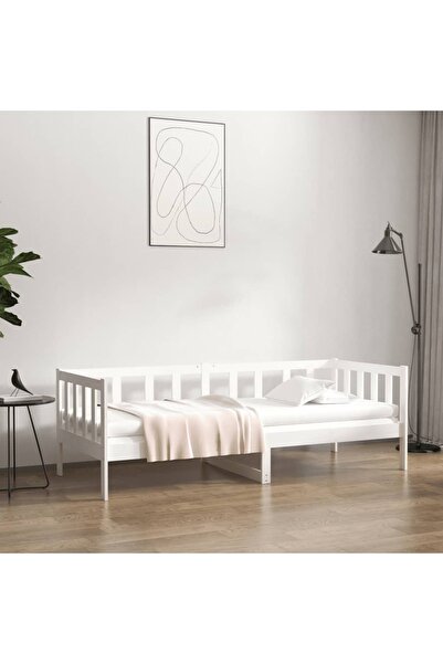 Concept Κρεβάτι ημέρας, λευκό, 90x190 εκ., μασίφ ξύλο πεύκου