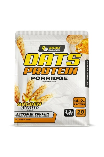 Body Builder عصيدة الشوفان الغنية بالبروتين والكولاجين وشراب القيقب الذهبي، 6...