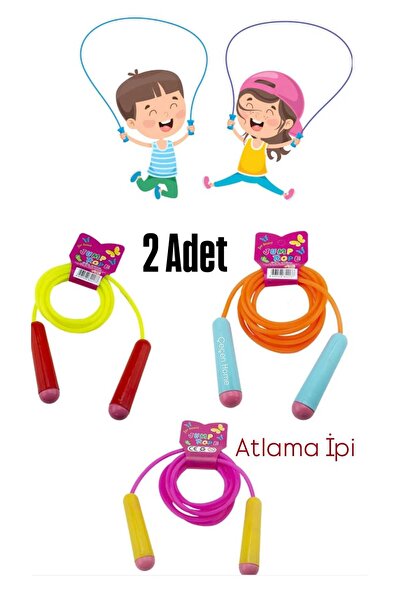 ÇEÇEN HOME (2 Adet) Renkli Silikon Atlama İpi, 2 Metre Çocuk Oyun İpi, Spor İ...