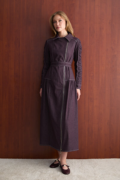 Melike Tatar Zippered Denim Dress 32-2763