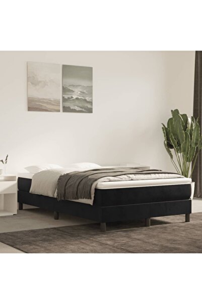 Concept Cadru de pat box spring, negru, 120x200 cm, catifea