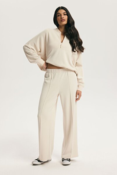 ESOTIQ Women's Sweatpants Loungewear Trousers Wide Leg Vertical Seam Detailin...