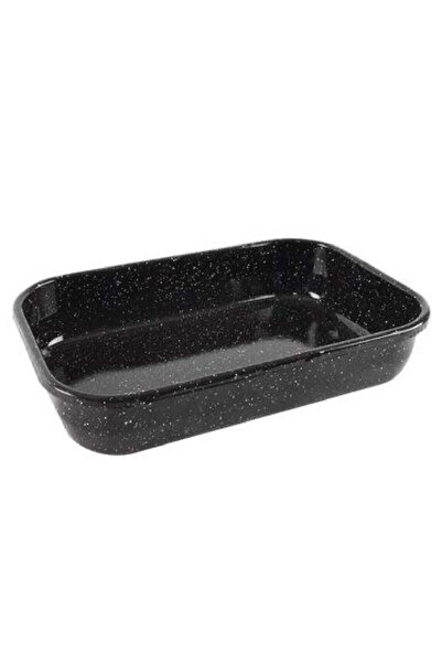 dealshopromania Enamelled Baking Tray 34×22×6 cm – Black Enamelled Roasting T...