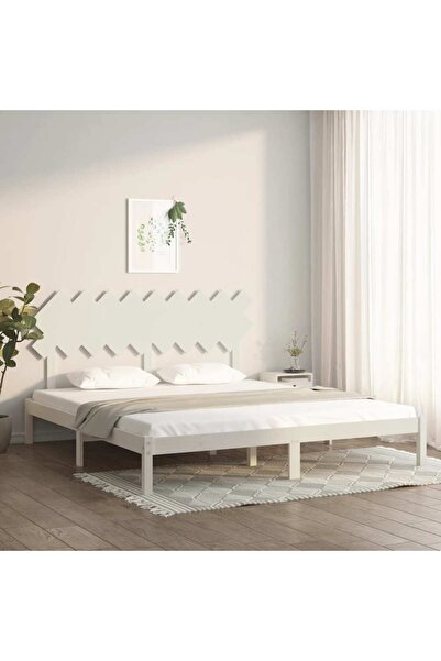 Concept Cadru de pat Super King 6FT, alb, 180x200 cm, lemn masiv