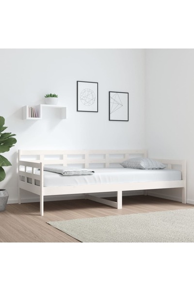 Concept Κρεβάτι ημέρας, λευκό, 90x190 εκ., μασίφ ξύλο πεύκου