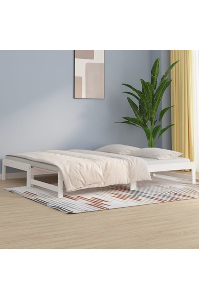 Concept Pat de zi extensibil alb 2x(80x200) cm lemn masiv de pin