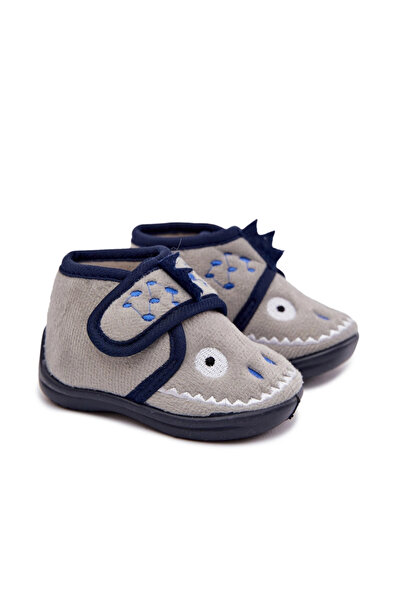 BOTO Papuci pentru copii cu velcro gri Jeselle 18