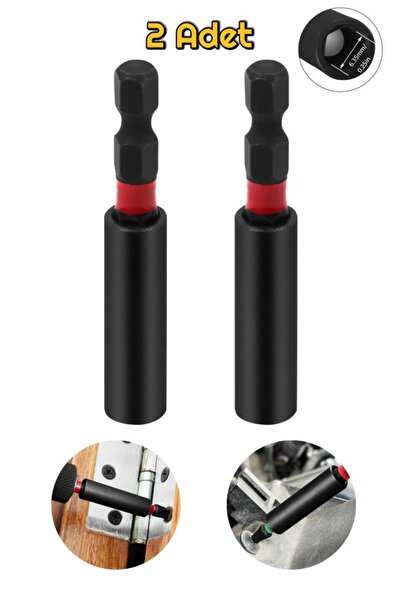 DepoMega 2 Adet Manyetik Bits Uç Uzatma Adaptörü 60 mm Manyetik Uç Tutucu