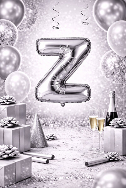 Happyewent Silver "Z" Letter Foil Balloon – 100 cm