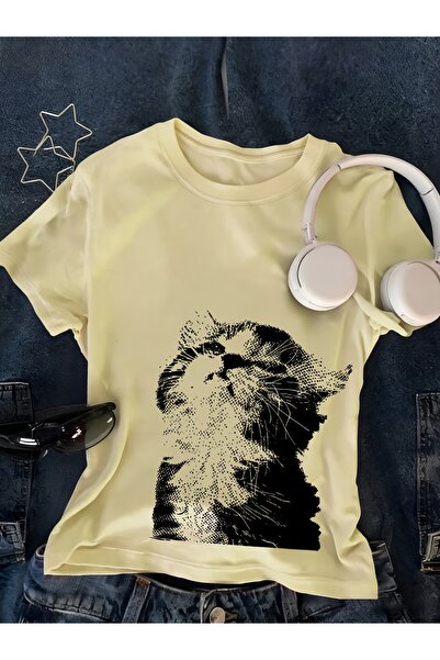 Toum Belt Boy Retro Cute Cat's Cropped Bluz