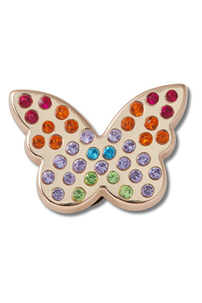 Crocs Jibbitz Gold Rainbow Encrusted Butterfly