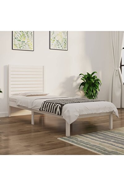 Concept Μικρό Μονό κρεβάτι 2FT6, λευκό, 75x190 εκ., μασίφ ξύλο