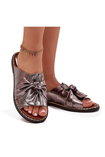 BOTO Papuci de damă cu talpă plată, grafit, Nelvira 36