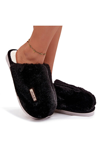 BOTO Papuci de damă Furry, negri, Belinna, 40/41