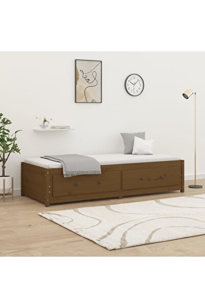 Concept Pat de zi, maro miere, 90x200 cm, lemn masiv de pin