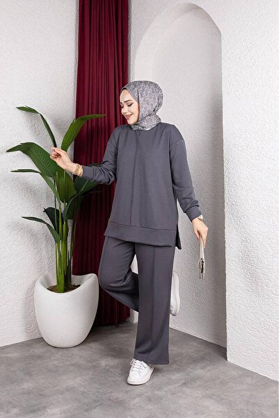MODAMÜNASİP Oysho Comfortable and Stylish Two-Piece Set with Fabric Trousers