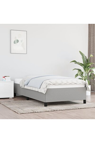 Concept Cadru de pat, gri deschis, 100x200 cm, material textil