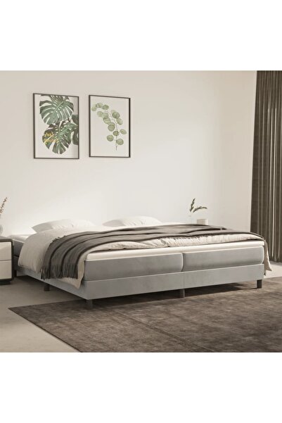 Concept Cadru de pat box spring, gri deschis, 200x200 cm, catifea