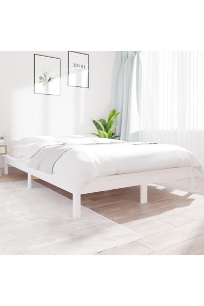 Concept Σκελετός κρεβατιού, λευκό, 120x200 cm, μασίφ ξύλο πεύκου