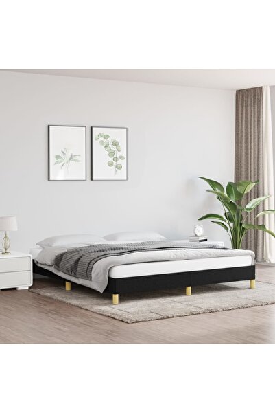 Concept Cadru de pat, negru, 180 x 200 cm, material textil