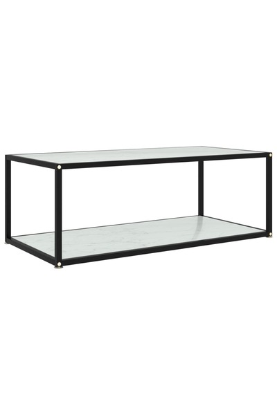 Concept Τραπεζάκι σαλονιού, λευκό, 100x50x35 εκ., σκληρυμένο γυαλί