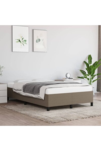 Concept Cadru de pat, gri taupe, 120 x 200 cm, material textil