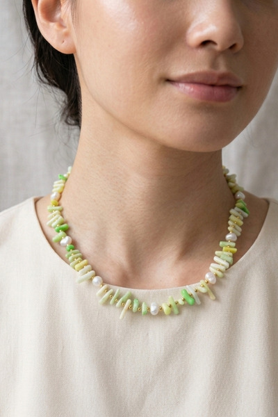 PETEK AKSESUAR Branch Coral Natural Stone Baroque Pearl Necklace