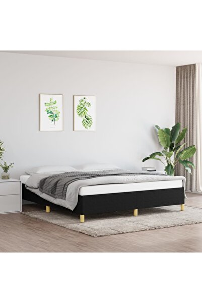 Concept Cadru de pat, negru, 180 x 200 cm, material textil