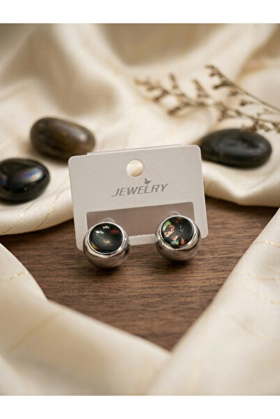 Elmosia Jewelry Silver Curved Earrings Modern Stylish Minimal Round Design Wo...