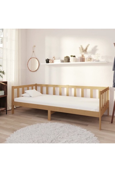 Concept Pat de zi cu saltea,maro miere 90x200 cm,lemn masiv de pin