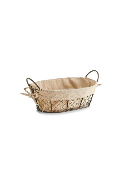 zeller Country bread serving basket, meta+textile, 26 x 17 x 9 cm