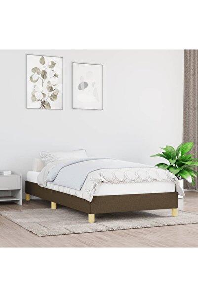 Concept Cadru de pat, maro închis, 90 x 200 cm, material textil