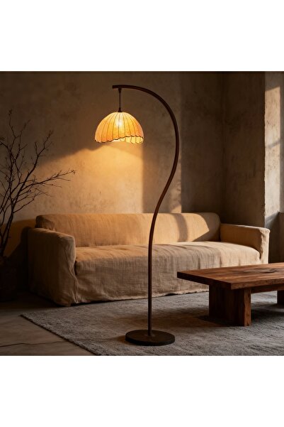 Snooe Retro S-shaped fabric crescent floor lamp