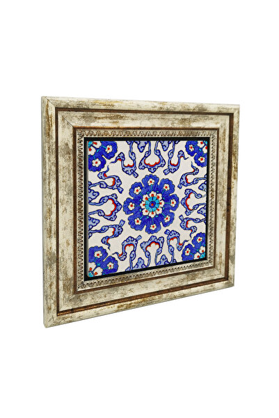 Sadrazam Ottoman Iznik Tile Pattern (Rüstem Pasha Mosque) B Printed Natural S...