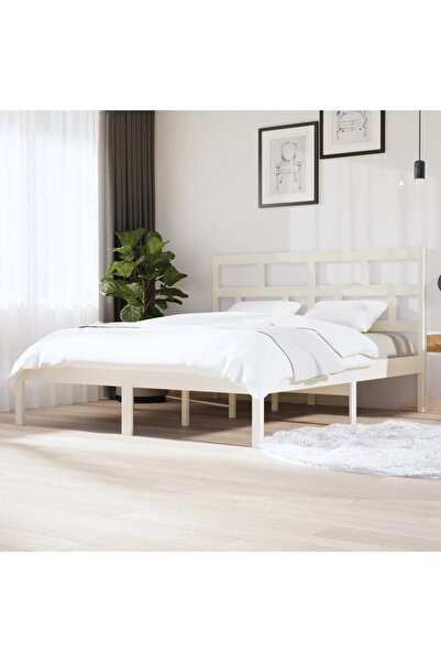 Concept Σκελετός κρεβατιού, λευκό, 160x200 cm, μασίφ ξύλο πεύκου