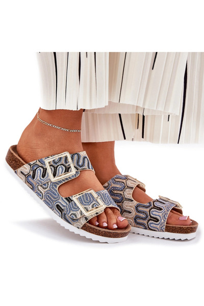 S.BARSKI Sandale de damă cu catarame și sclipici bej RB51-006 41