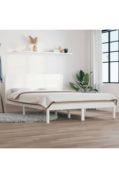 Concept Σκελετός κρεβατιού, λευκό, 140x190 cm, μασίφ ξύλο πεύκου