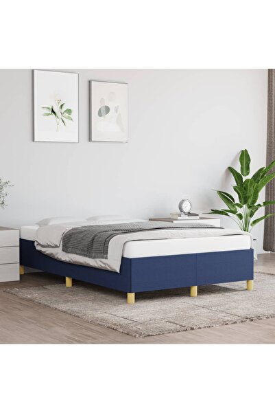 Concept Cadru de pat, albastru, 120 x 200 cm, material textil