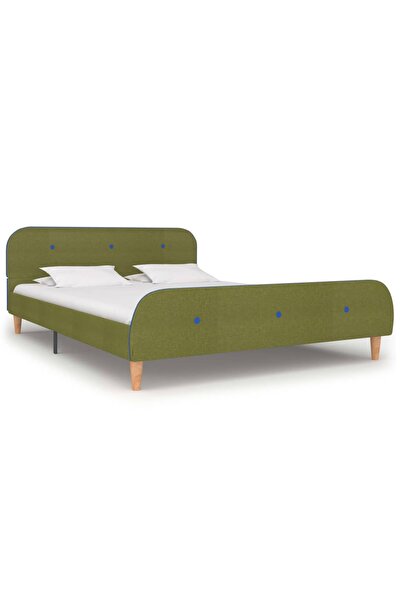 Concept Cadru de pat, verde, 140 x 200 cm, material textil