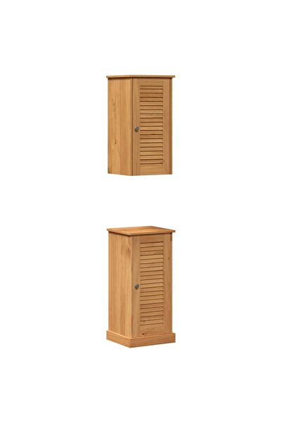 vidaxl Set de mobilier pentru baie VIGO 2 pcs Maro și Maro Miere