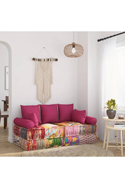 Concept Set of decorative pillows, 7 pieces, pink, fabric