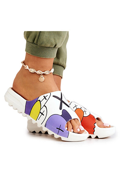 BOTO Papuci de cauciuc cu imprimeu White Monsters 40