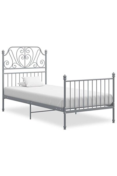 Concept Σκελετός κρεβατιού, γκρι, 100x200 εκ., μεταλλικός