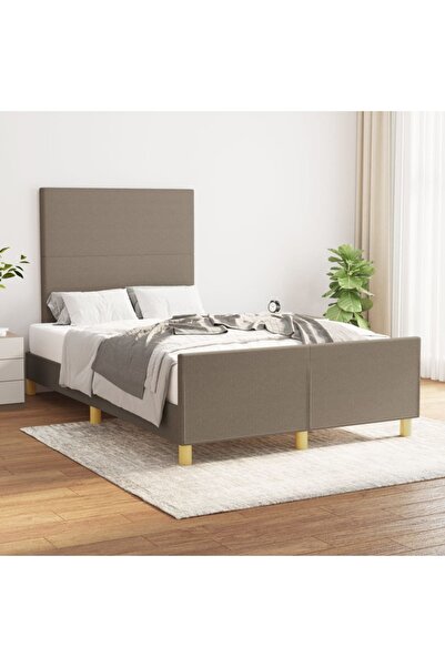 Concept Σκελετός κρεβατιού με κεφαλάρι, γκρι-μπεζ, 120x200 cm, ύφασμα