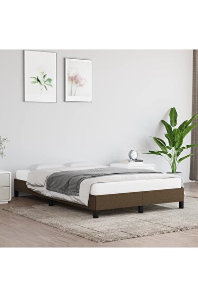 Concept Cadru de pat, maro închis, 120x200 cm, material textil