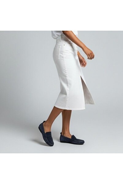 NE&VE SHOES Navy Blue Suede Genuine Leather Unlined Stretchy Women's Casual Stylish and Comfortable Loafers